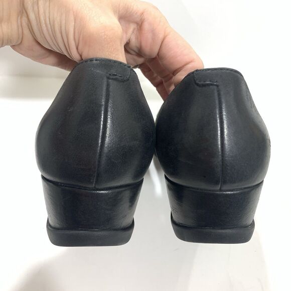 Dansko Black Leather Wedged Comfort Professional Shoes Size 38 EU 7.5-8 US - Picture 11 of 16